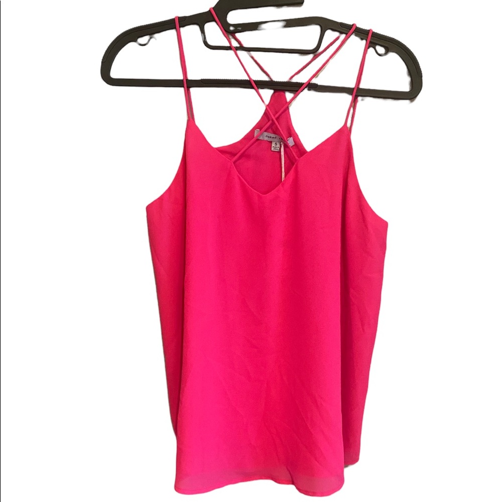 Naked Zebra Hot Pink Double Strap Tank Top worn once and cleaned